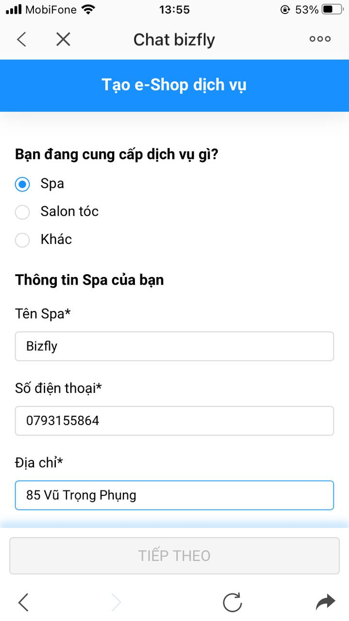 Tôi muốn khách hàng có thể đặt lịch làm tóc ở salon trên chatbot và quản lý việc nhân viên tiếp nhận